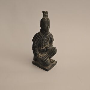 6" Chinese Black Terracotta Warrior Statue
